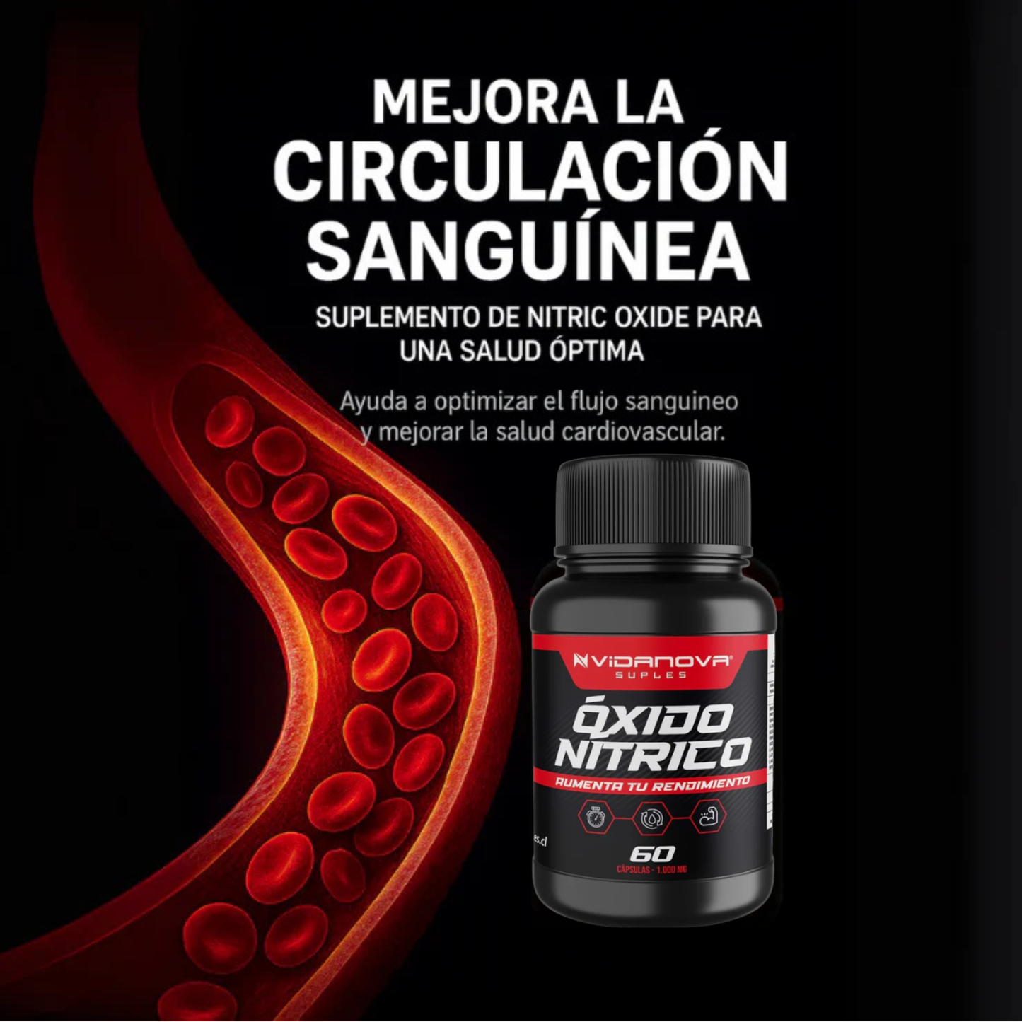 Óxido Nítrico 1.000mg 60 Caps🍆💊
