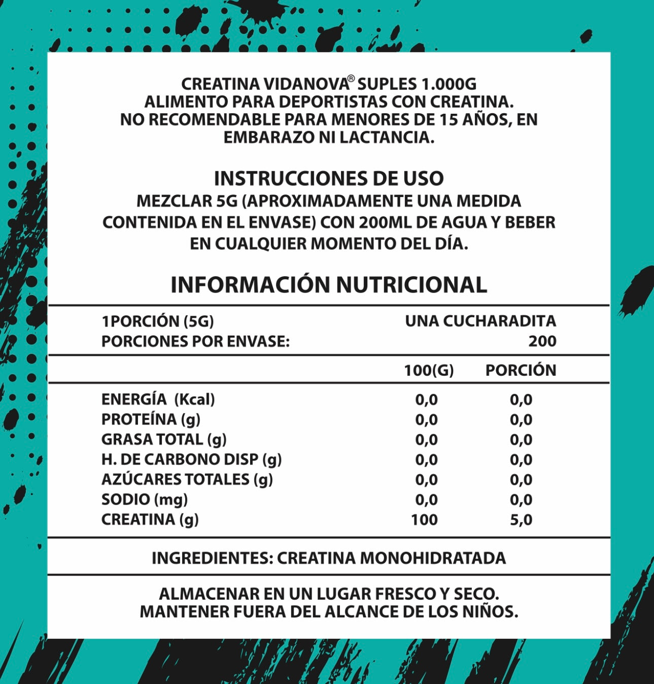 Creatina 1KG Monohidratada Micronizada