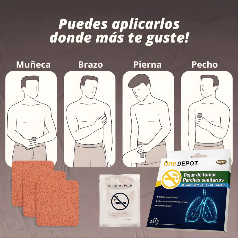 Parche Antitabaco 3×1 — Control de ansiedad 24 h — Plan de 30 días sin sufrir