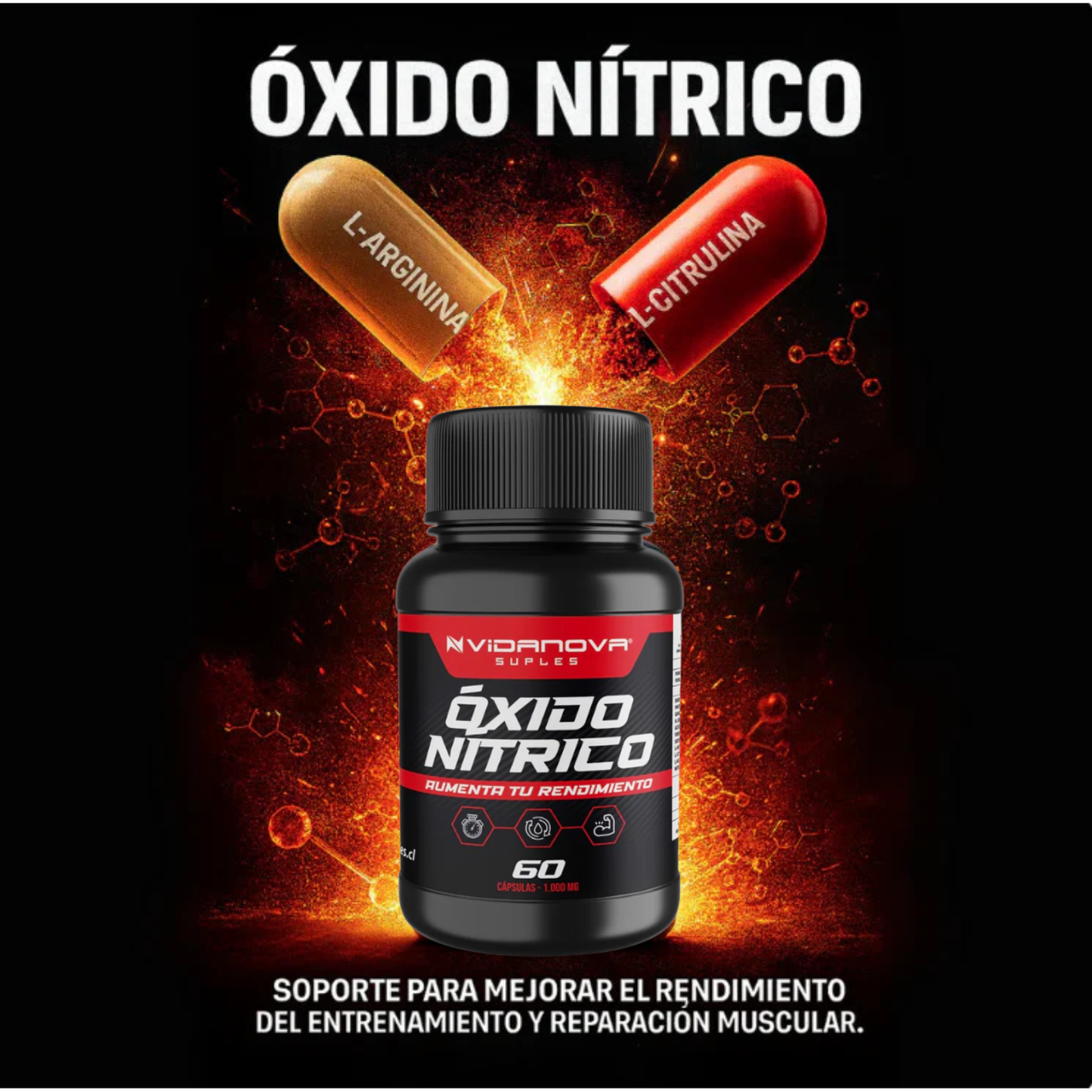 Óxido Nítrico 1.000mg 60 Caps🍆💊