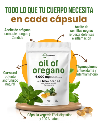 Aceite De Orégano 6000 Mg 60 capsulas | Bienestar desde adentro ✨