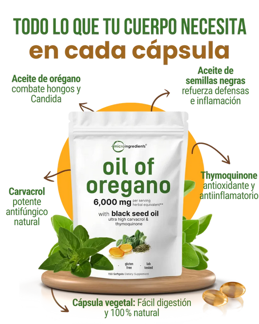 Aceite De Orégano 6000 Mg 60 capsulas | Bienestar desde adentro ✨