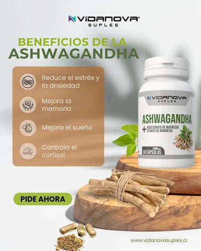 Ashwagandha + Magnesio 1000mg 60 CAPS