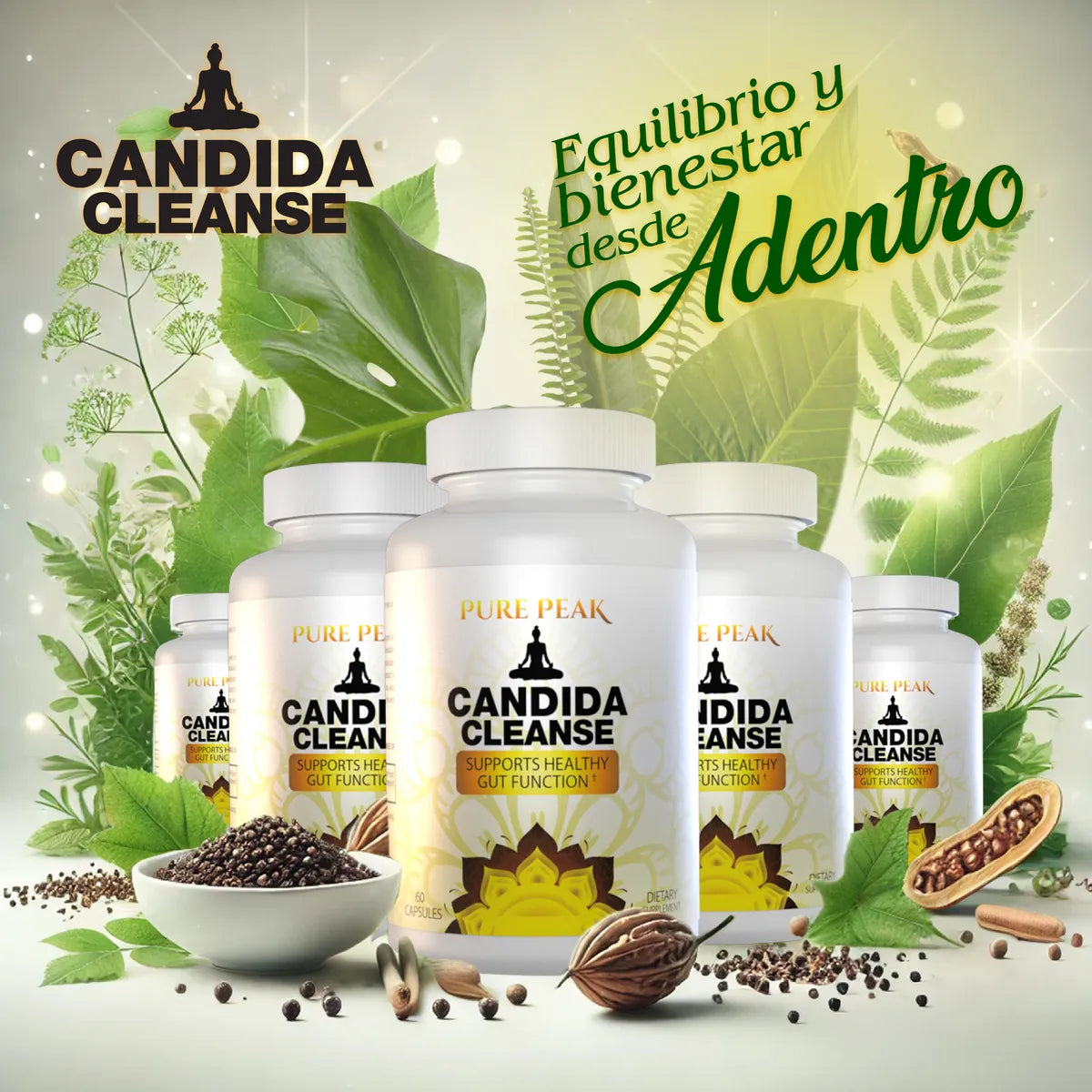 Cándida Cleanse - Fórmula Ayurvédica para la Salud Digestiva y Equilibrio Fúngico