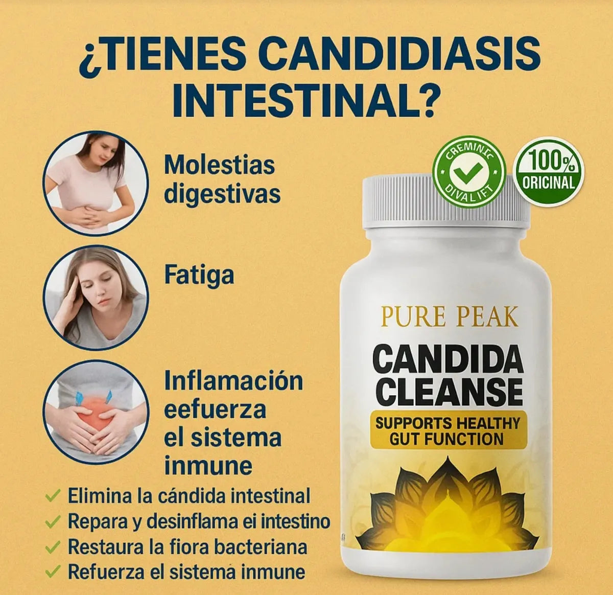 Cándida Cleanse - Fórmula Ayurvédica para la Salud Digestiva y Equilibrio Fúngico