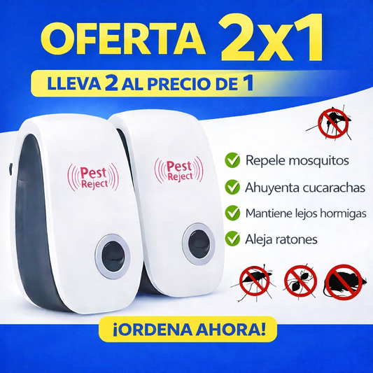 Repelente Ultrasónico Anti-Ratones | 2X1 por Tiempo Limitado