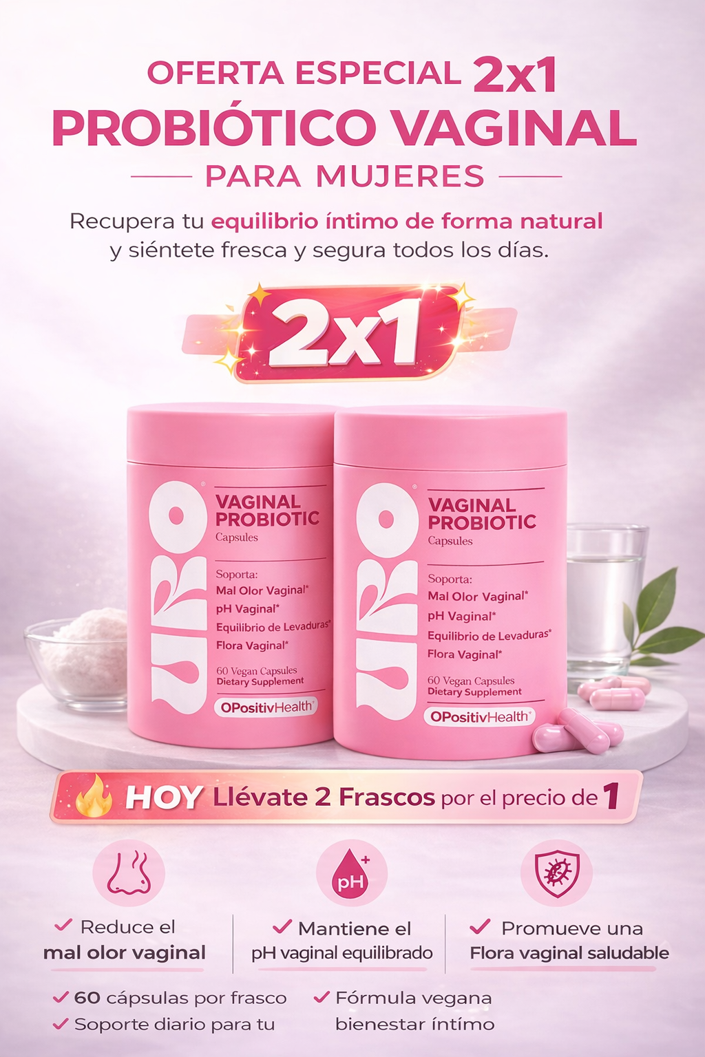 URO Original | Probiótico Vaginal 60 Cápsulas