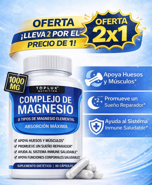 Complejo De Magnesio 8 en 1 (90 CAPS) | 2X1 Por Tiempo Limitado