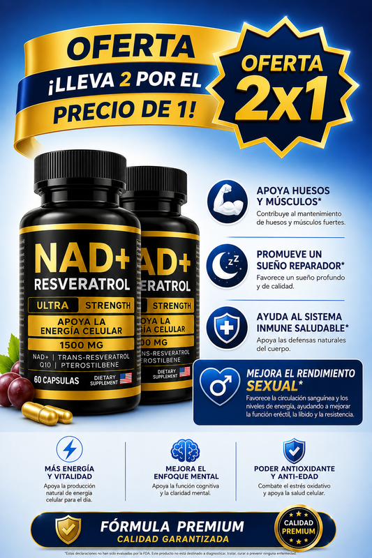 NAD + Resveratrol Satoomi 60 Caps | OFERTA 2X1 TIEMPO LIMITADA