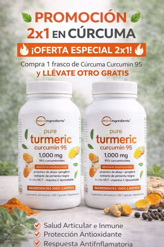 Turmeric Curcumin Antiinflamatorio Y Antioxidante 1000mg | OFERTA 2X1 POR TIEMPO LIMITADO