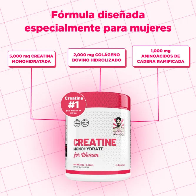 Creatina Old School Mujer Glúteos Firmes Y Recuperación. 💪✨