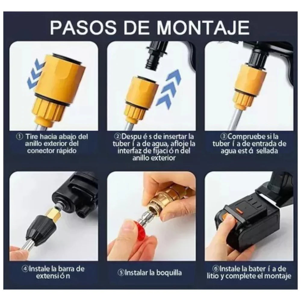 HIDROLAVADORA PORTATIL CON 2 BATERIA 98v